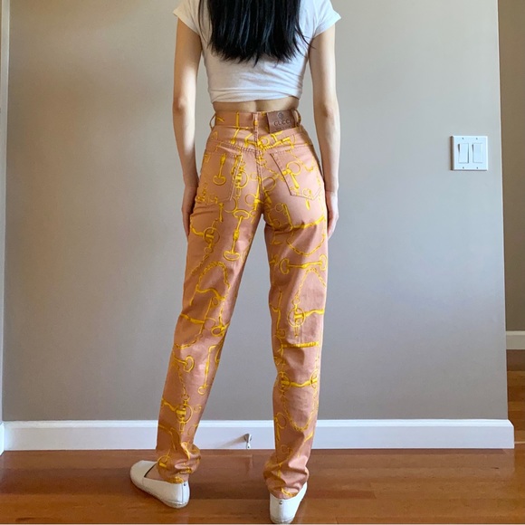 Vintage Gucci horsebit chain printed jeans - Picture 4 of 11
